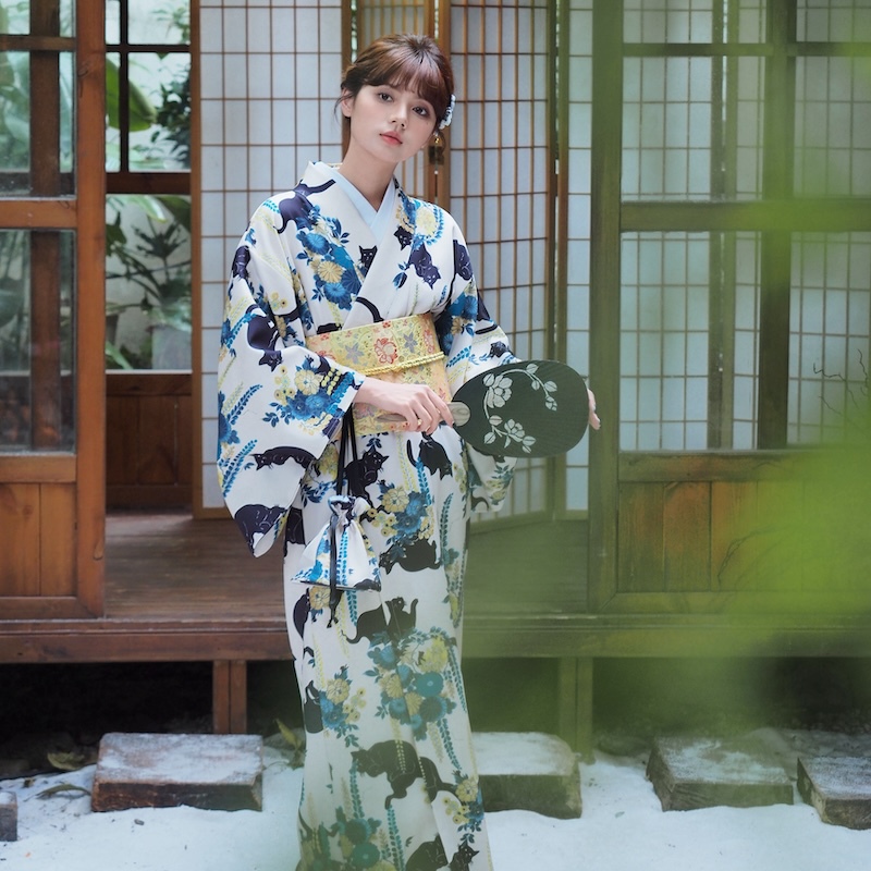 Moonlight Kimono Quirky Cat Style Girl Japanese Photo Shoot Cosplay Japanese Kimono Modified Kimono Yukata