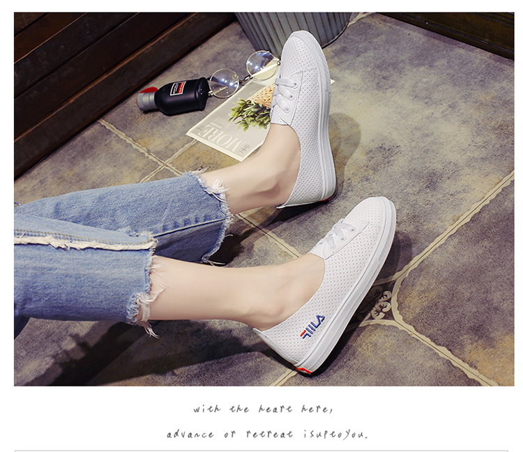 Giày đế bệt màu trắng hoang dã Giày nữ đế giày Hàn Quốc giày vải thể thao cho sinh viên giầy boot nữ