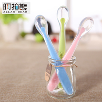 Baby spoon Childrens silicone soft spoon bowl spoon tableware Newborn soft head spoon Baby spoon Auxiliary food small spoon