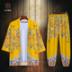 gió của Trung Quốc retro áo vàng nam áo choàng rồng thiết cổ đường gió áo Han váy quần áo hoàng đế và kimono quần áo hiệu suất