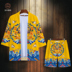 gió của Trung Quốc retro áo vàng nam áo choàng rồng thiết cổ đường gió áo Han váy quần áo hoàng đế và kimono quần áo hiệu suất 