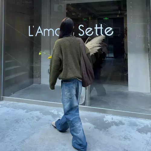 Демисезонный ретро свитер, трикотажная куртка для влюбленных, в американском стиле, изысканный стиль