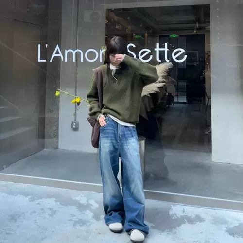 Демисезонный ретро свитер, трикотажная куртка для влюбленных, в американском стиле, изысканный стиль