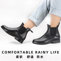 Chelsea rain shoes womens fashion short tube womens rain boots pvc low-top non-slip plastic water shoes lightweight rubber shoes galoshes