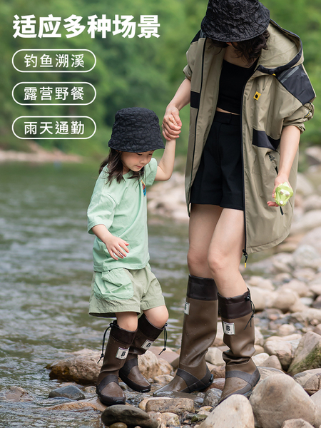 亲子档日式儿童雨鞋野鸟协会日标高筒雨靴橡胶防滑防水靴男女同款 — 4