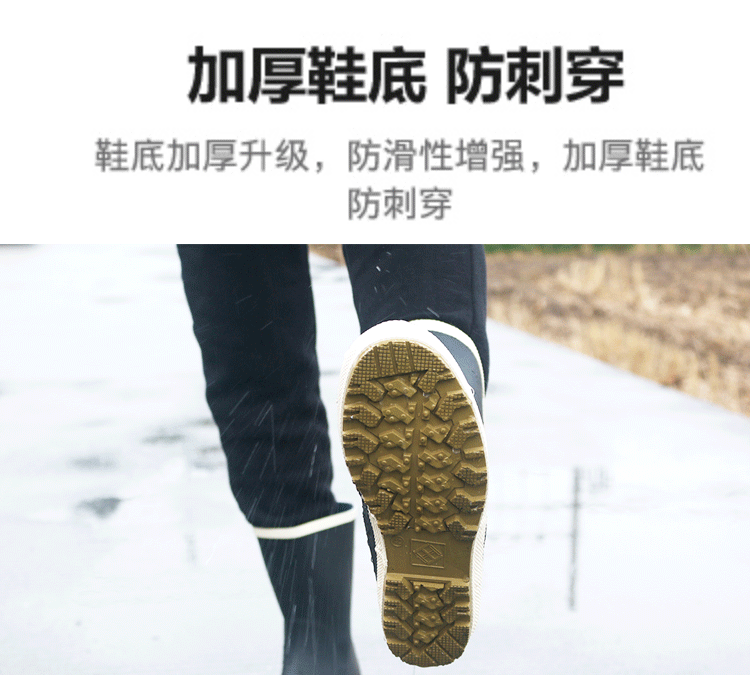 Giày cao gót nam Giày cao su nam Giày đi mưa nước Giày nam ấm áp đi giày câu cá trong ống không thấm nước ủng chống trượt và cashmere ủng đi nước
