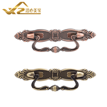 Shoe cabinet wardrobe TV cabinet drawer handle American green ancient red ancient red double hole 96mm decorative flower integrated zinc alloy handle