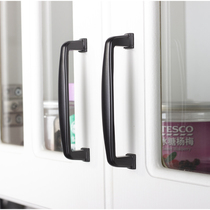 European American simple bow single hole double hole cabinet cabinet door drawer dumb black zinc alloy environmental protection handle