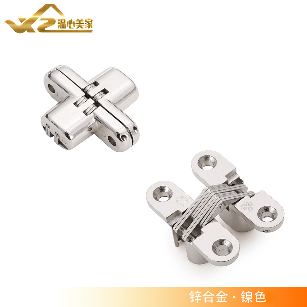 Invisible folding door flap door flap cross concealed bright chrome plated nickel color alloy dark hide hinge dark hinge