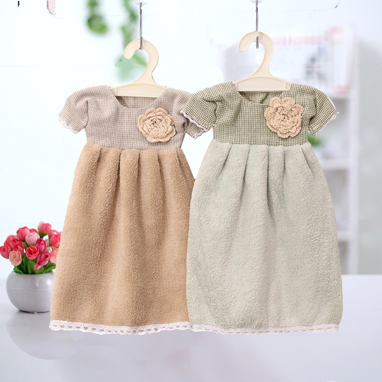 Korean Cute Little Clothes Accessories, Hand Towel, Household Kitchen Skirt-Style Thick Absorbent Cloth, Bathroom Handkerchief