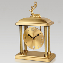New Pint Pure Copper European And European Style Villa Genguan Modern Brief Living Room Hotel Home Decoration Recruiting Deer Base Clocks