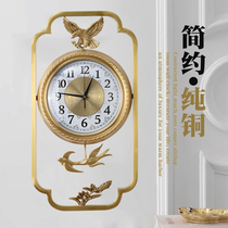 Hanging Clock Living Room Home Fashion China Wind Pure Copper Square Hung Watch New Chinese Style Personality Fashion Creative Hanging Wall Watches