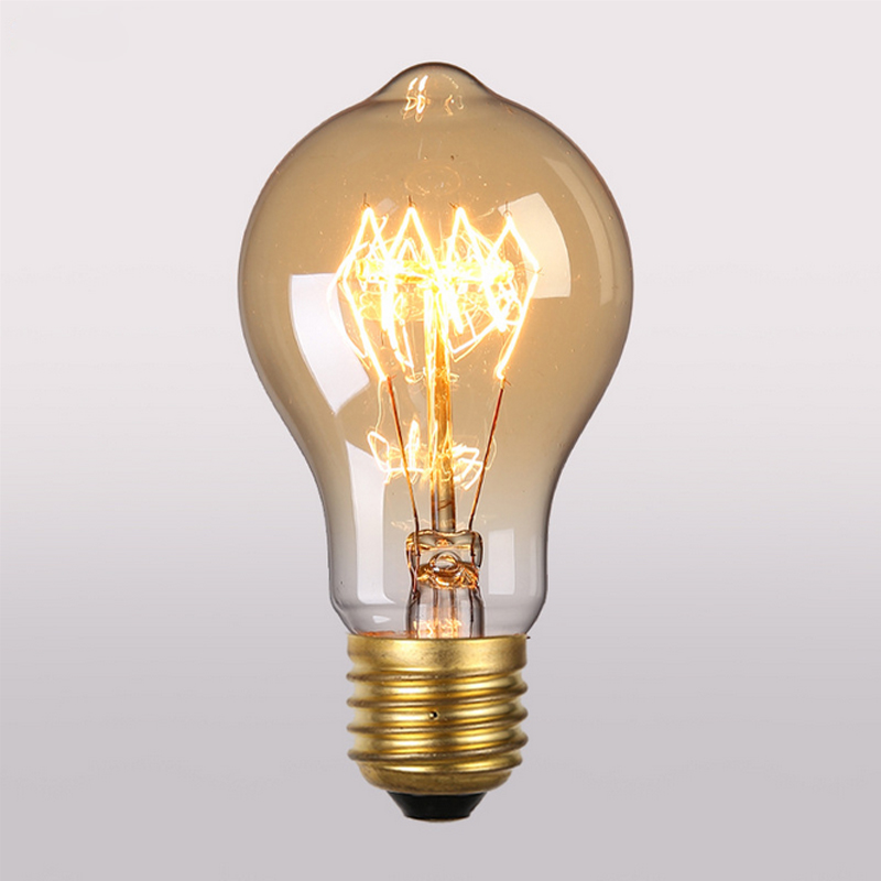 Edison bulb retro tungsten lamp warm light incandescent lamp creative E27 large screw A19 A60 bulb light source