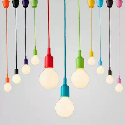 DIY color braided wire silicone chandelier E27 silicone lamp holder cafe decoration colored chandelier 13 colors optional