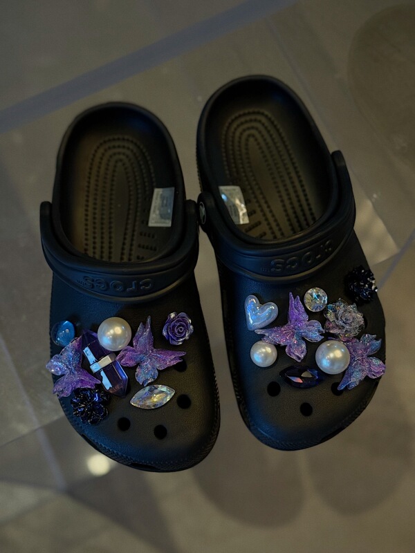 Purple Kite Flower Girl Clog Shoe Charms Shoe Decorations Suitable for Crocs Shoes Butterfly Decoration