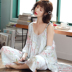 Bộ đồ ngủ bằng lụa cotton dài tay của Bắc Cực dành cho nữ mùa hè phù hợp với áo ba lỗ gợi cảm mùa hè - Nam giới đồ ngủ nam phong cách Nhật Bản Nam giới