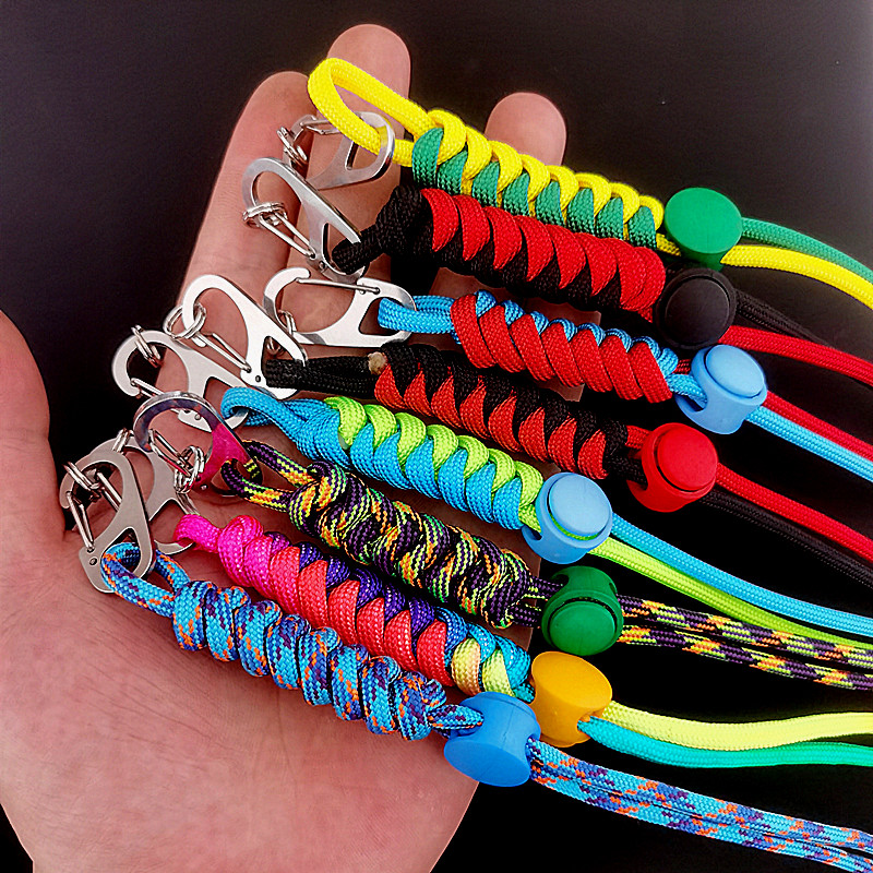 7 core umbrella rope braided bracelet reinforcement dual-use sling hand rope flashlight wrist rope hanging buckle tail rope adjustable tail rope