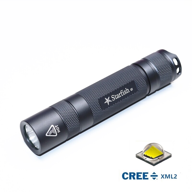 Starfish flashlights gray S5 portable mini girls floodlight small straight tube imported XML2U3 cycling home