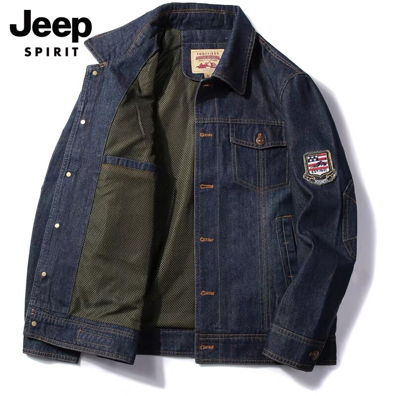 Jeep Denim Jacket Men's Spring and Autumn Retro Loose Casual Workwear American Style 2026 New Trendy Men's Jacket Jeep Denim Jacket Men's Spring and Autumn Retro Loose Casual Workwear American Style 2026 New Trendy Men's Jacket