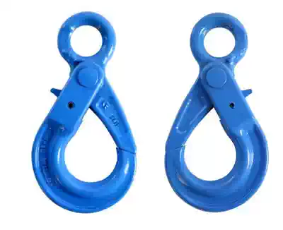 European-style eye Hook eye-type safety hook American self-locking hook lifting hook G80 chain special grab hook