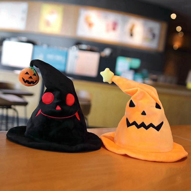 Cosplay costume props: Moving, glowing, singing witch hat, Halloween magician devil pumpkin hat.
