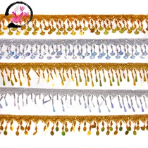 Gold and silver webbing sequins handmade beads lace laser fan sequins dance clothing accessories accessories