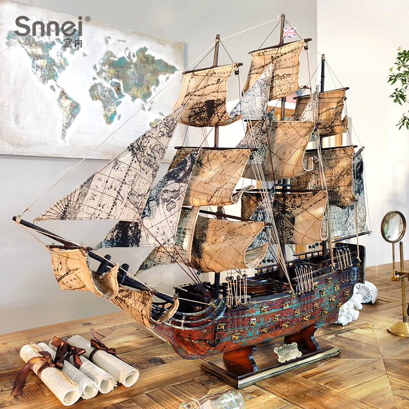 Zhang Yixing Tongan retro to make old sailing model assembled swing piece victory number one sails smooth craft boat gift