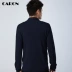 Mùa xuân áo len dệt kim nam áo khoác bỏ túi nam với khóa áo len áo len cổ áo táo xu hướng cotton - Cardigan