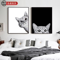 diy digital oil painting Oil painting Living room animal series Hand-painted digital coloring decorative painting cute kitten