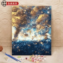 diy digital oil painting living room animation landscape decompression oil painting coloring manual digital hand-painted decorative painting A244