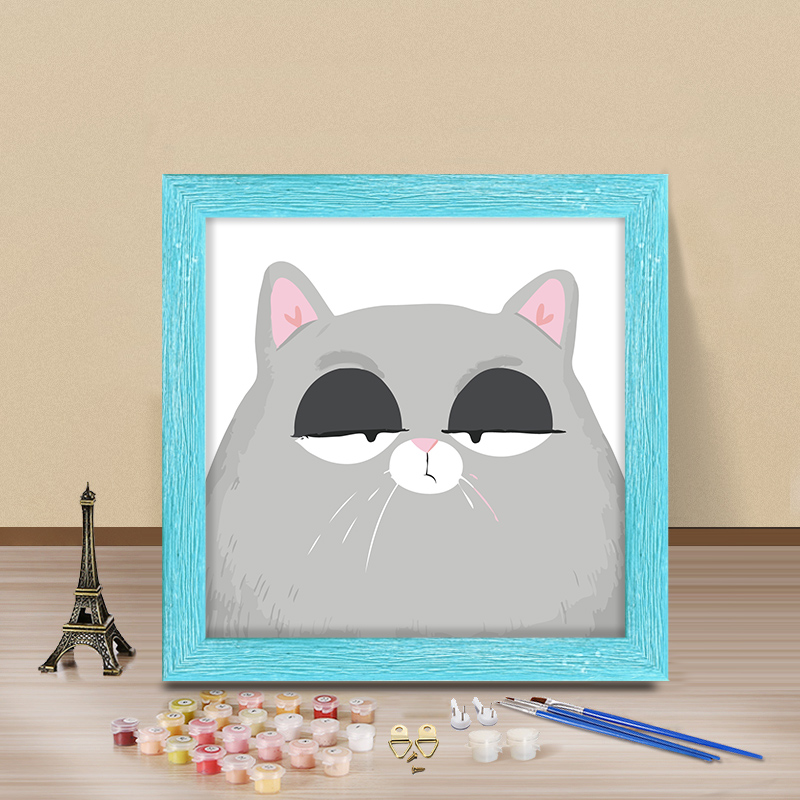 Digital Oil Painting Diy Oil Color Painting Fill Small Size Cartoon Cartoon Small Painting Simple Graffiti Children's Festival Gifts