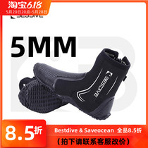 BESTDIVE 5MM Warm Diving Boots Diving Shoes Mens and Womens Beach Surfing Scuba Snorkeling Anti-cut Anti-Slip Bottom