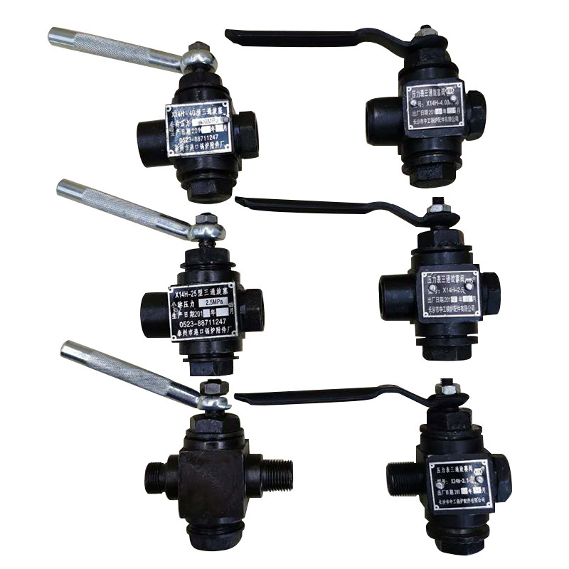 Boiler pressure gauge three-way plug valve X14H-25 40 steam pressure gauge special plug valve high temperature valve