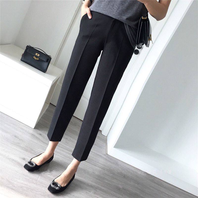 Western Dress Pants Woman Thin 80% pants small Pants Slim Fit Pants Black Summer Western Pants Interview Smoke Pipe Pants-Taobao