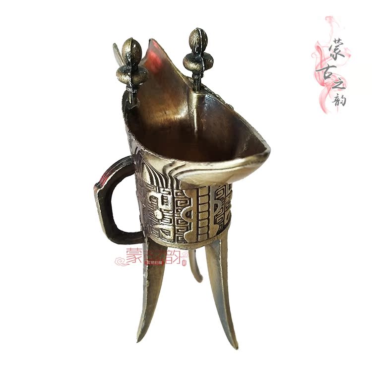 Rượu cổ ly rượu vang cổ hầm rượu thủ công cổ điển rượu vang Mông Cổ ba chân ba chân cốc cốc Càn Long đạo cụ gia ly ruou vang