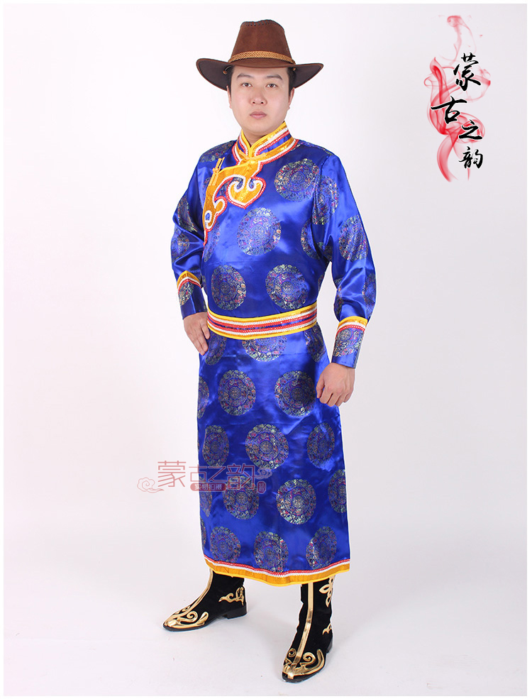 Áo choàng nam Mông Cổ Trình diễn múa Mông Cổ Trình diễn Trang phục dài Áo cưới Áo choàng shop quần áo nam