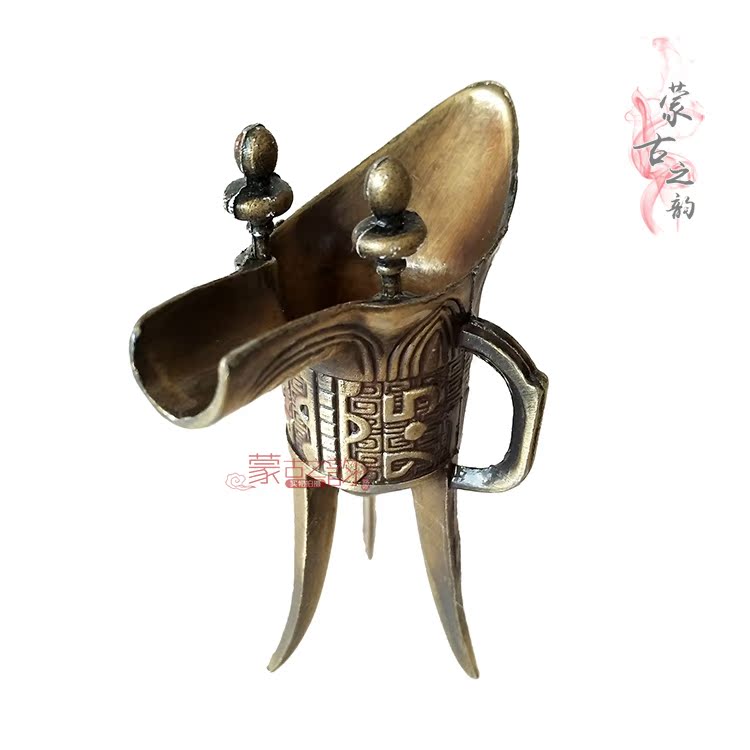 Rượu cổ ly rượu vang cổ hầm rượu thủ công cổ điển rượu vang Mông Cổ ba chân ba chân cốc cốc Càn Long đạo cụ gia ly ruou vang