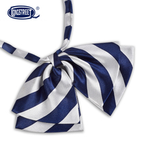 (Lan Shi)College lady Navy blue and white wide strip collar flower accessories British performance children adult 05144