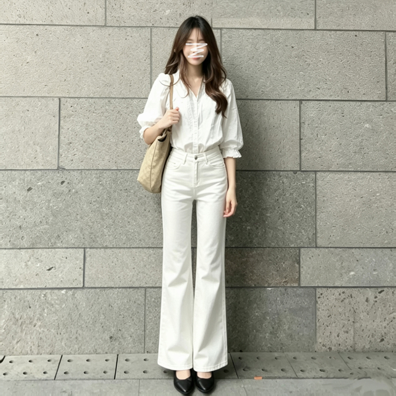 White Wide-Leg Flared Jeans for Women, 2026 Spring and Autumn New Style, High-Waisted, Loose Fit, Slimming, Non-Tight Straight-Leg Pants White Wide-Leg Flared Jeans for Women, 2026 Spring and Autumn New Style, High-Waisted, Loose Fit, Slimming, Non-Tight Straight-Leg Pants