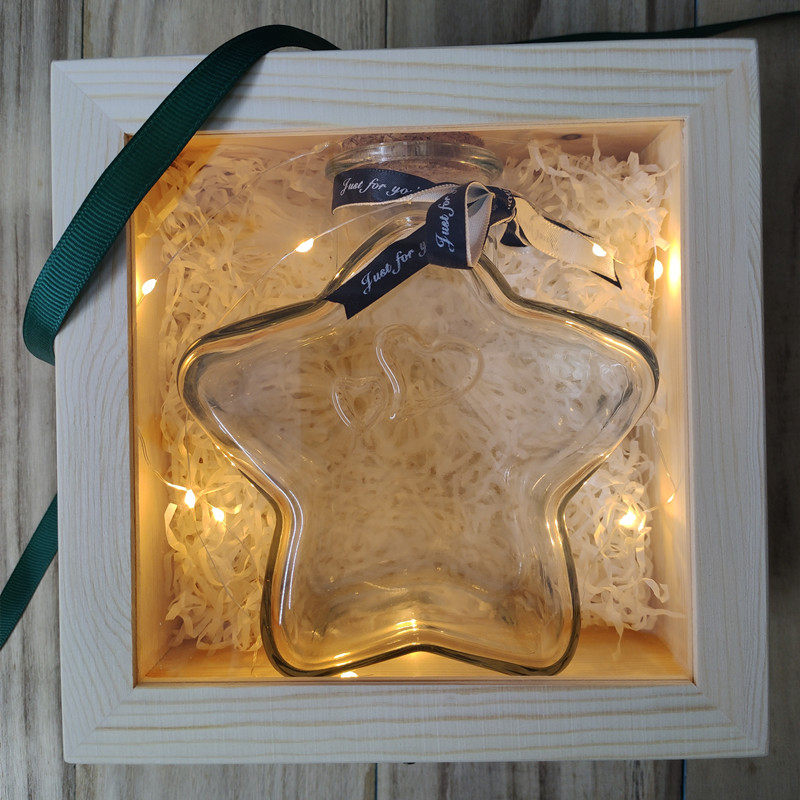 Lucky star drift bottle Empty bottle Five-pointed star wishing bottle small note Love letter wish paper roll stationery cork 520