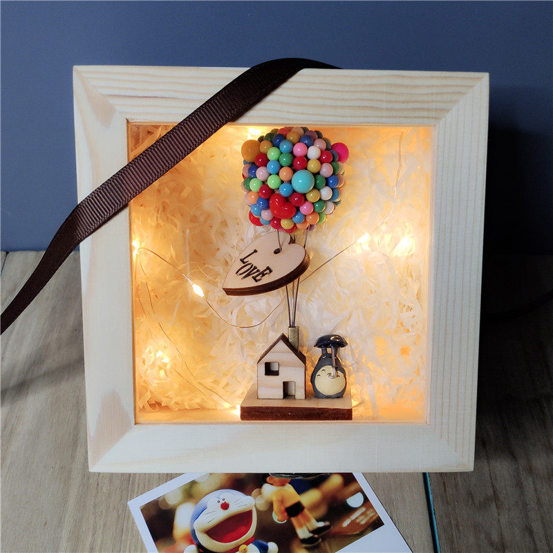 Flying house around the world Balloon cabin car ornaments Handmade diy Cartoon creative birthday gift car accessories