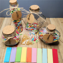 Wishing small paper love letter wish paper roll letter paper Message bottle star glass wishing bottle cork decoration handmade