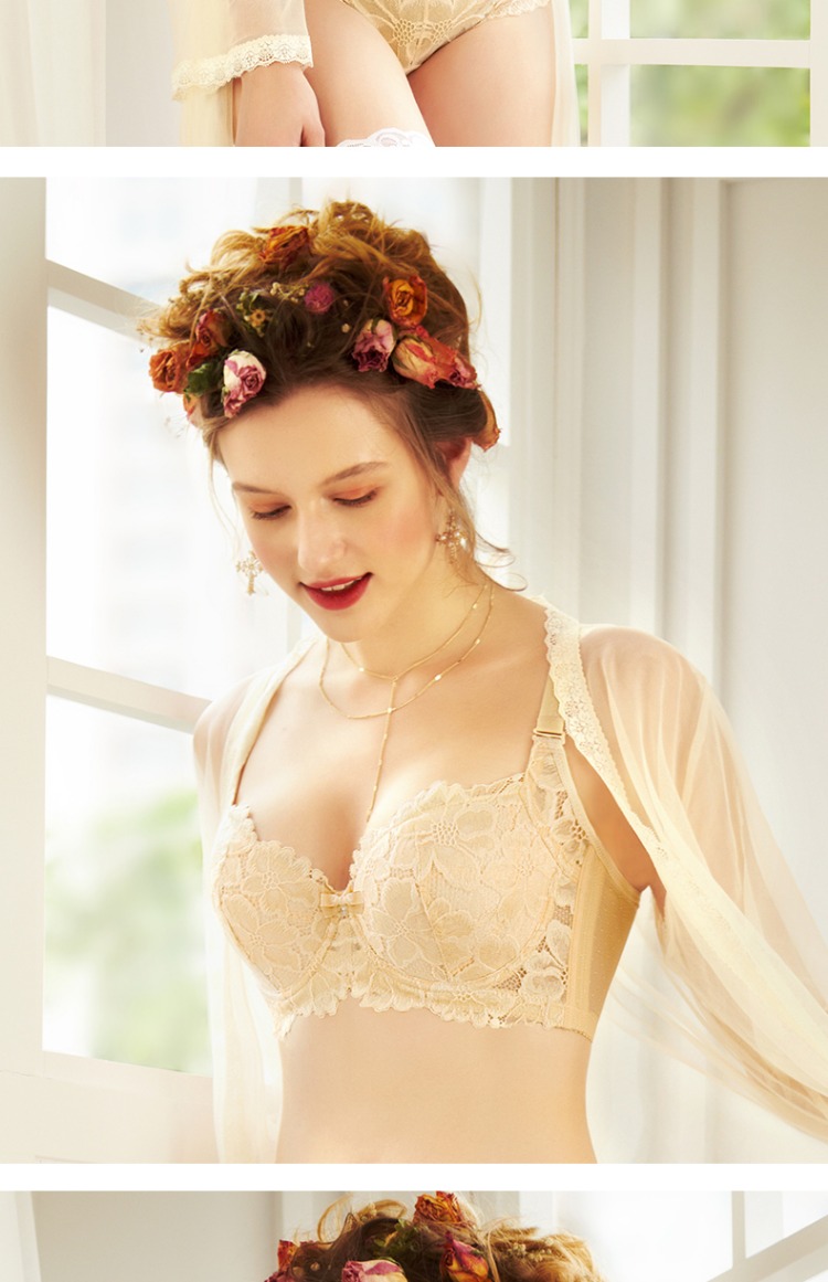 Yiqian kích thước lớn đồ lót mỏng phụ nữ mùa hè ren gợi cảm mà không có bọt biển trên áo ngực tập hợp điều chỉnh áo ngực áo lá cho bé gái