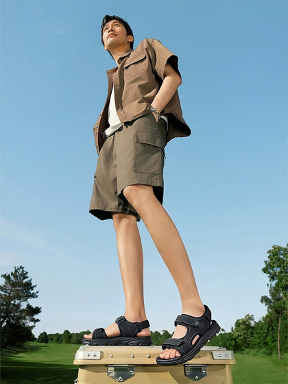 哈森鞋子男鞋夏透气户外沙滩鞋男软底运动凉鞋男夏天外穿防滑防臭