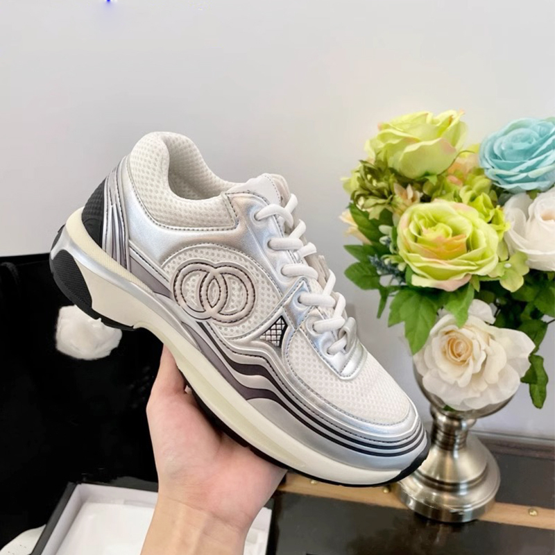 Song Tie's Same Style Chanel-Inspired Silver Horn King Casual Running Shoes, Dad Shoes, Thick-Soled Height-Increasing Mesh Breathable Sneakers Song Tie's Same Style Chanel-Inspired Silver Horn King Casual Running Shoes, Dad Shoes, Thick-Soled Height-Increasing Mesh Breathable Sneakers