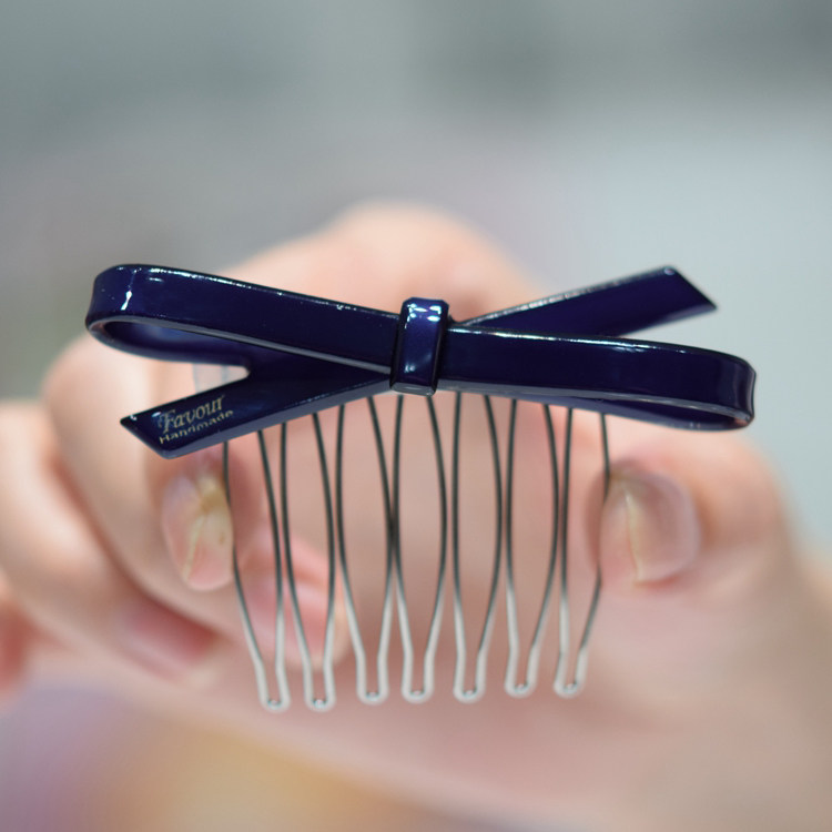 Korean style hair comb for bangs, simple and elegant adult hair clip with bow, hair ornament.