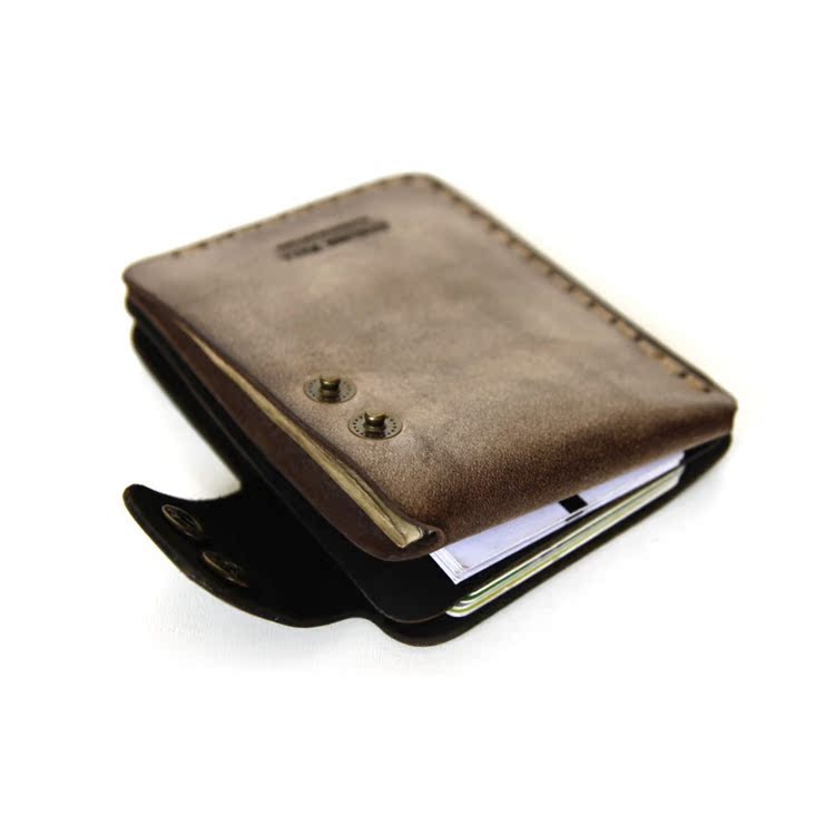 Nhập khẩu châu Âu Atelier Pall handmade tùy chỉnh sáp rửa da gói thẻ tinh tế gói thẻ ví tối giản ví đựng tiền nữ mini