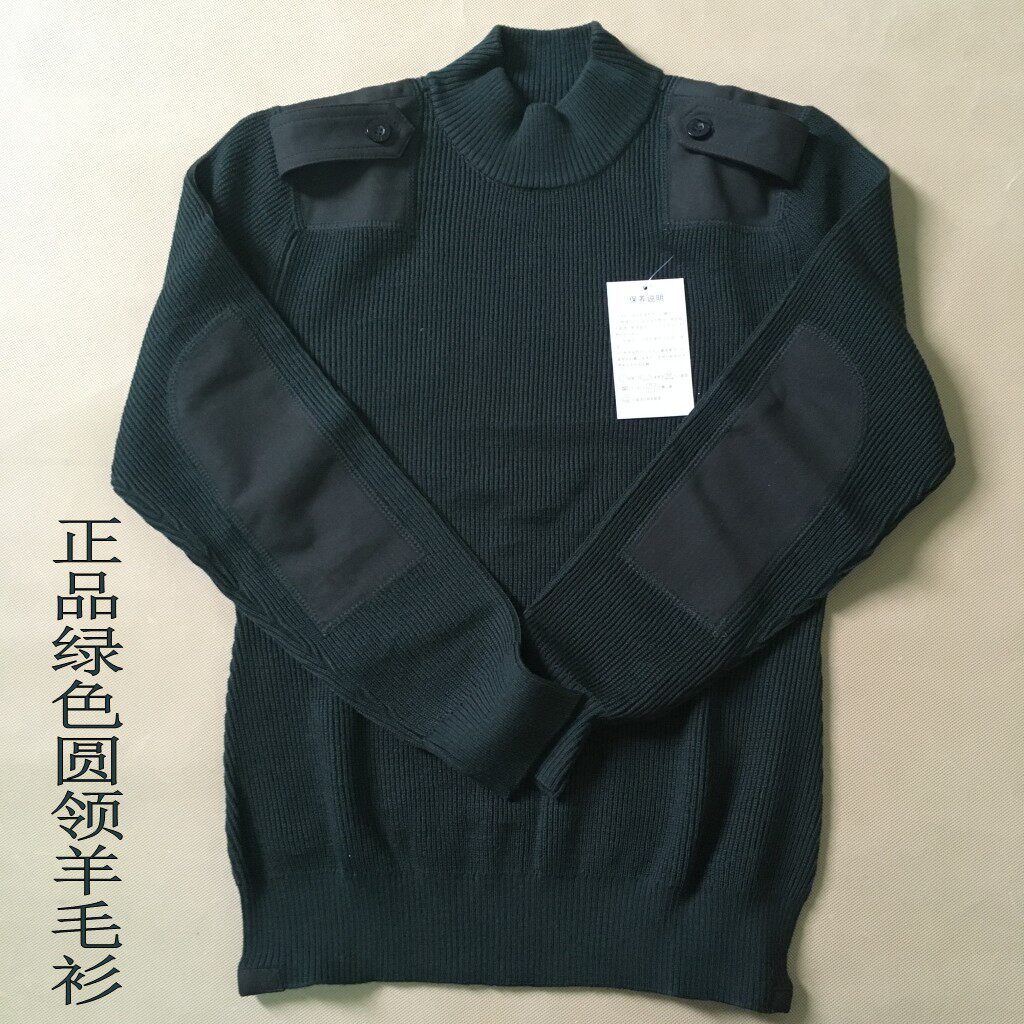 Army Green Lady Pure Wool Olive Sweater Round Collar Cadre Business Casual Winter O Collar Half High Collar Sweatshirt