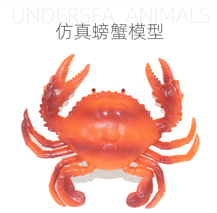 Игрушки-животные 仿真塑胶螃蟹玩具大闸蟹海蟹海鲜动物模型大号龙虾儿童男孩礼物 053