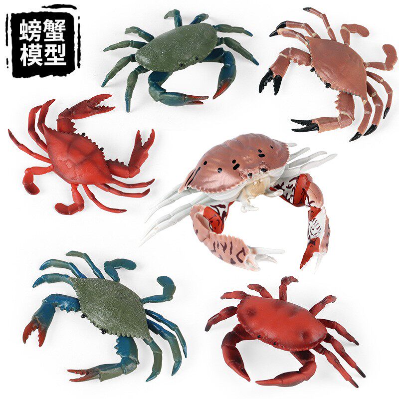 Игрушки-животные 仿真塑胶螃蟹玩具大闸蟹海蟹海鲜动物模型大号龙虾儿童男孩礼物 053